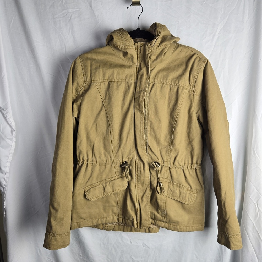 Charlotte‎ Russe Large Insulated Brown Utility Jacket Hooded Safari Expedition